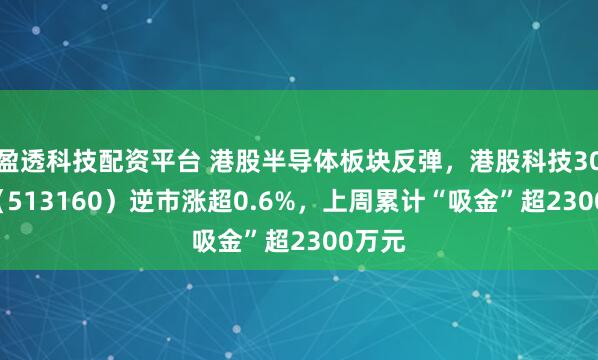 盈透科技配资平台 港股半导体板块反弹，港股科技30ETF（513160）逆市涨超0.6%，上周累计“吸金”超2300万元